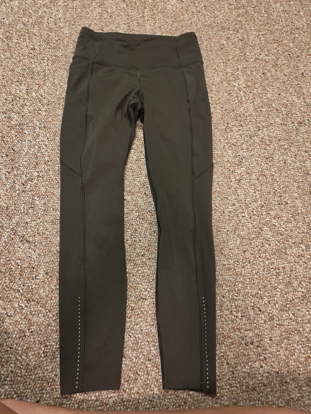 Women’s Olive Green Lululemon Fast And Free High-Waist Performance Leggings